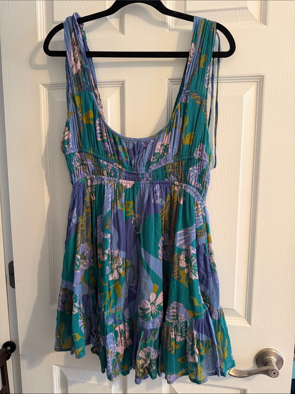 Free People Floral Tiered Mini Dress